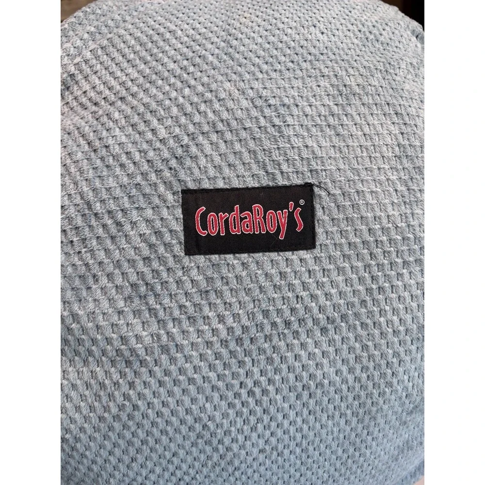 CordaRoy's Chenille Footstool Ottoman Light Blue 22
